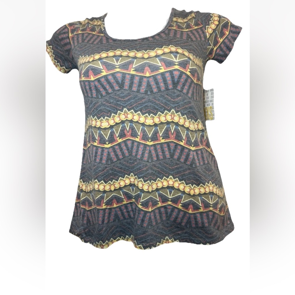 NWT LuLaRoe Classic‎ T Shirt XXS Geometric Tribal Print Soft Comfy